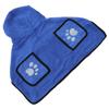 Dog Towel Strong Absorbent Quick Drying Hand Pockets Design Hooded Dog Bathrobe with Waistband for Cat Blue