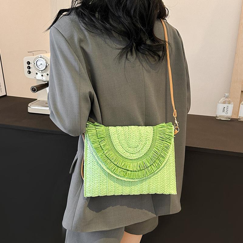 Клатч из рафии, женская модная соломенная сумка для ужина с кисточками, женская летняя повседневная сумка для отдыха, женская большая сумка через плечо