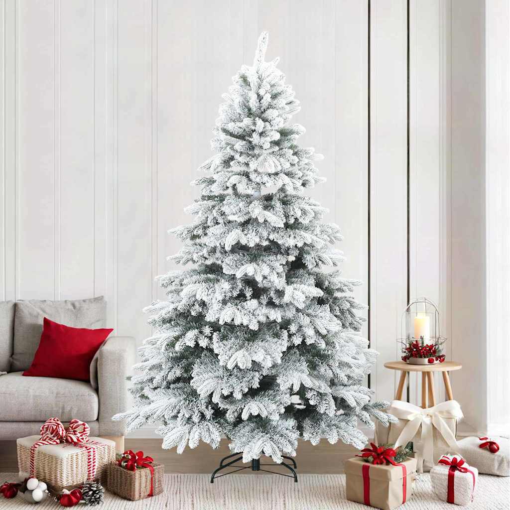 Artificial Hinged Christmas Tree Snow Covered White 240 cm