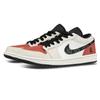 Jordan Air Jordan 1 Leather Coverage Low top Skateboard Shoes Unisex Beige Warm Red 553558-081(Team1117-BOX)