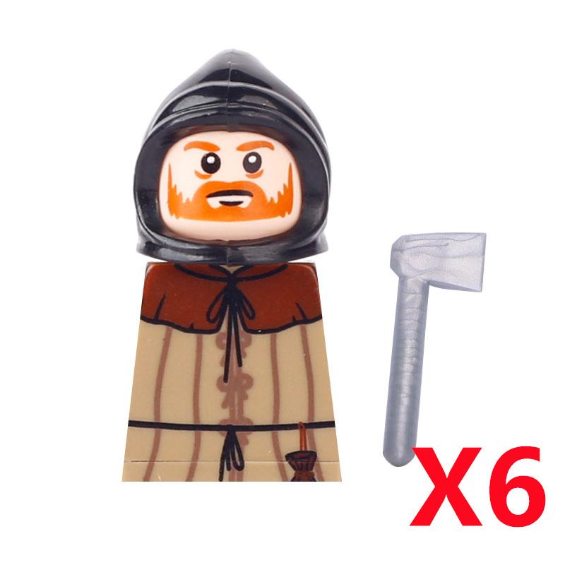 MOC Средневековый Рыцарский Замок Фигурки Конструктор Оружие Волк Мечники Стражник Лук Стрела Щит Флаги Боевой конь Игрушки Подарки S002