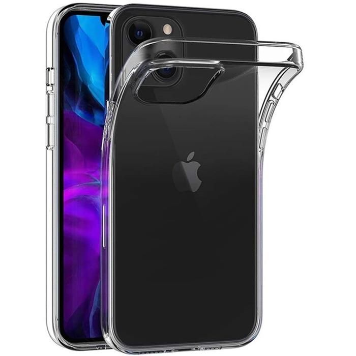 Coque et tour de cou pour iPhone 13 MINI - TPU Souple Transparent Cordon Noir réglable Phonillico®