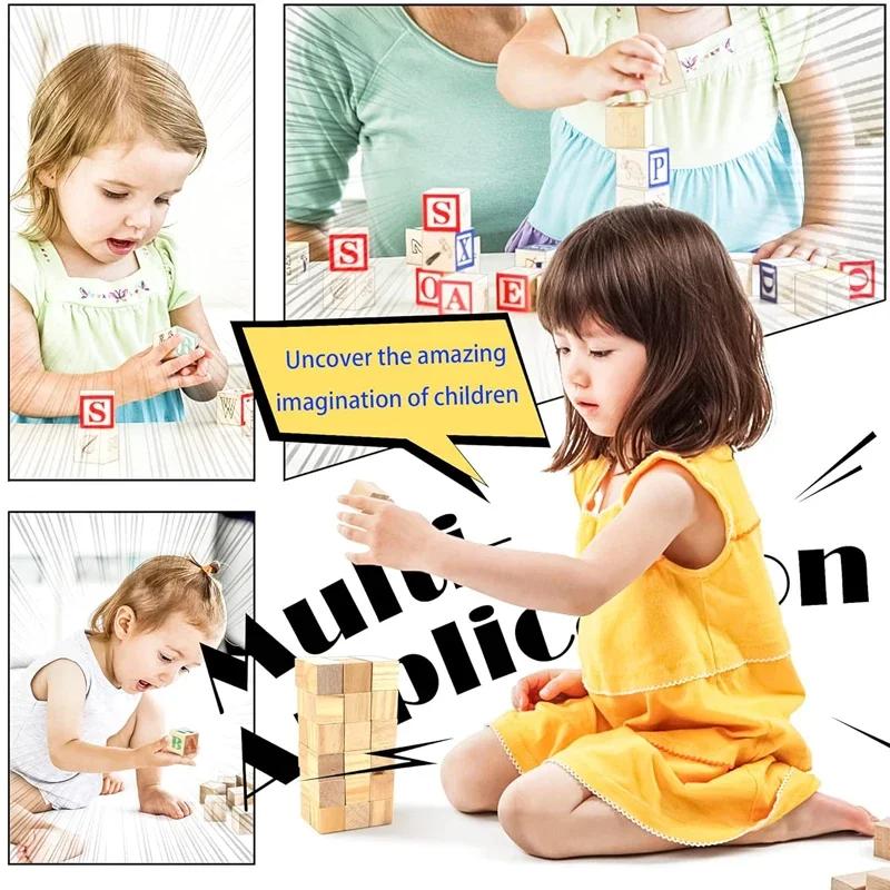 500pcs 1cm Unfinished Wooden Cubes, Natural Wood Square Blocks for DIY Project, Crafting Home Decor Art Supplies