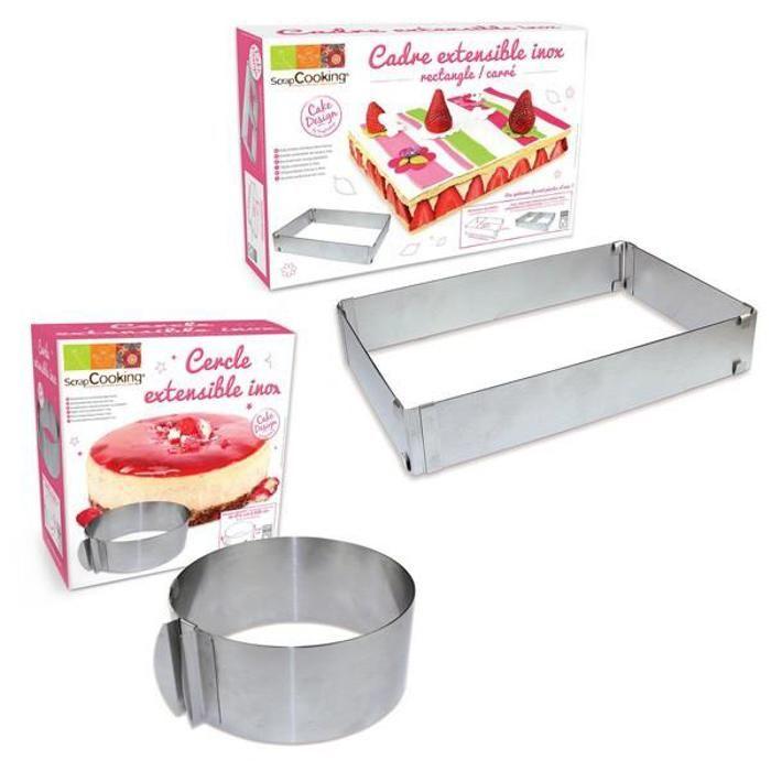 2 Extendable Pastry Frames - Circle &; Rectangle