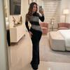 Женское полувысокое женское сексуальное платье с ягодицами и сумкой, длинное платье для вечеринки, горячее бриллиантовое платье