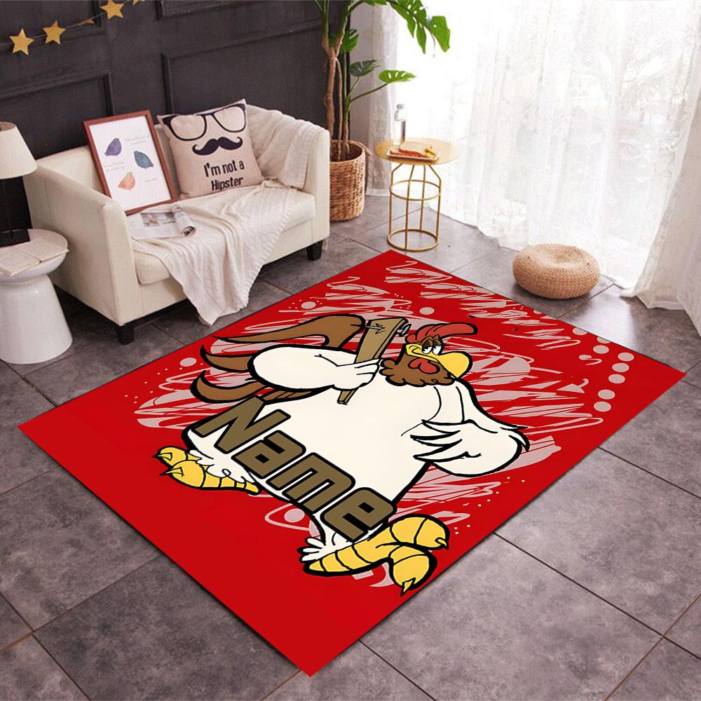 Looney Bold Bugs Bunny Artwork Customizable Name Floor Rug Office Rug Design for Bedrooms Living Rooms Playrooms Game Room Anti-slip Rug Anime Office