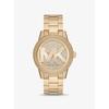 Крупные часы Michael Kors Bryant с паве-логотипом, золотистого тона, MK6862