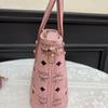 [Pre-Owned] Anya Mini Pink Coated Canvas Monogram Print Tote Bag Shoulder Bag Crossbody Bag Gold Hardware Detachable Strap - Very Good #17KERJG