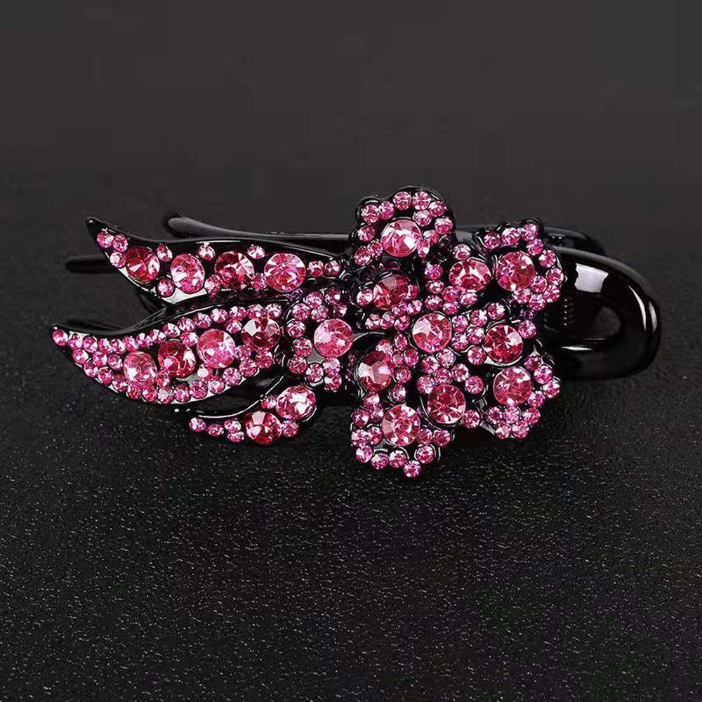 Заколка для волос в стиле ретро с цветком и кристаллами и стразами, женская заколка для волос, зажимы в виде утконоса, заколка для волос в корейском стиле