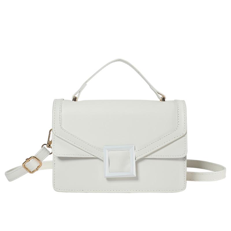 Женская Текстурная Простая Сумка Весна Новая Универсальная Сумка Через Плечо Ins Темпераментная Однотонная Маленькая Квадратная Сумка Женская