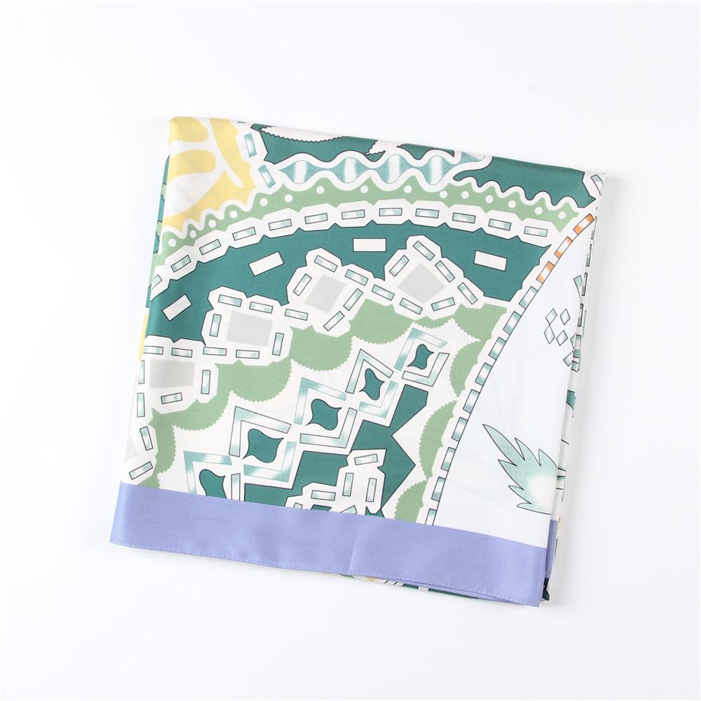 Шелковый шарф женский с цветочным принтом и принтом лошадей, палантины, квадратные шарфы, накидки, большая бандана, шейный платок, женский хиджаб, женские шелковые фуляры 130 см