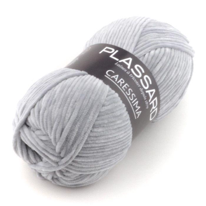 Pelote de laine velour Caressima 10 Gris Clair