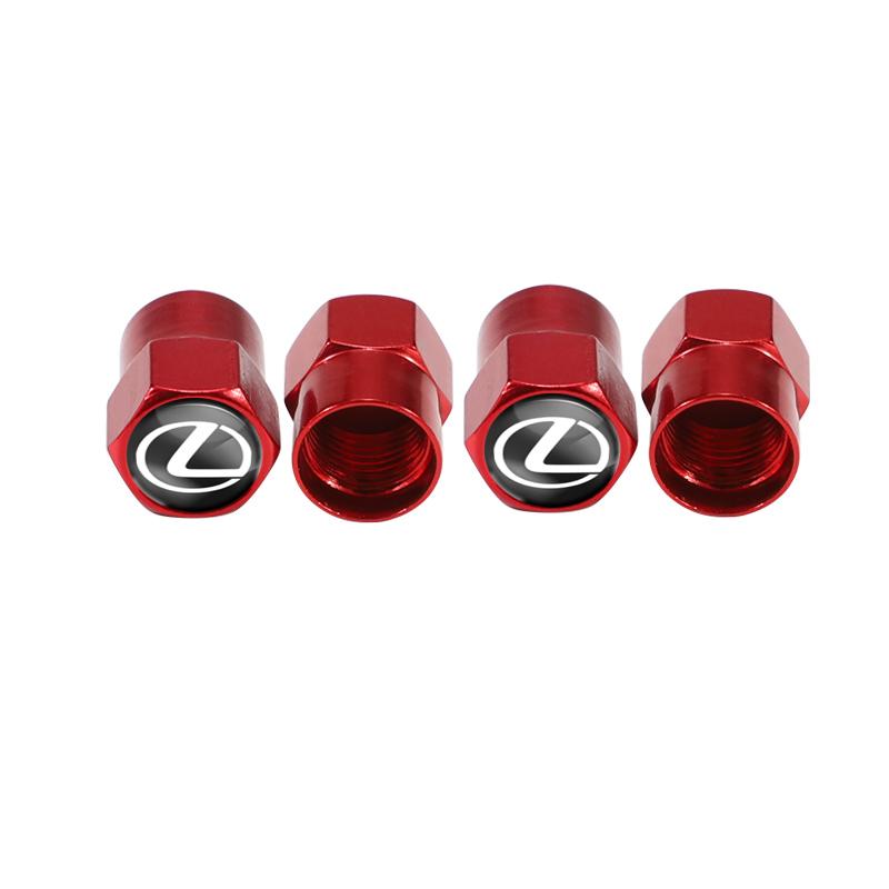SKIA7 4Pcs Car Tire Valve Caps Alloy Dust Cap For Lexus RX330 IS250 Ct200h ES300h RX350 IS300h ES350 Car Styling Accessories Valve Cap