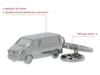 VW T5/T6 Bus Camper - Стильный 3D-брелок-подвеска с подвеской VW - Подарок для поклонников Volkswagen (Хромированная эмаль/серебро)