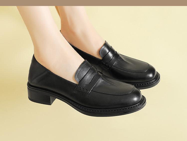 Classic Design Round Toe Deep Toe Heel Stepping Design Le Fu Shoes Soft Sole JK British Style Women's Singles Shoes