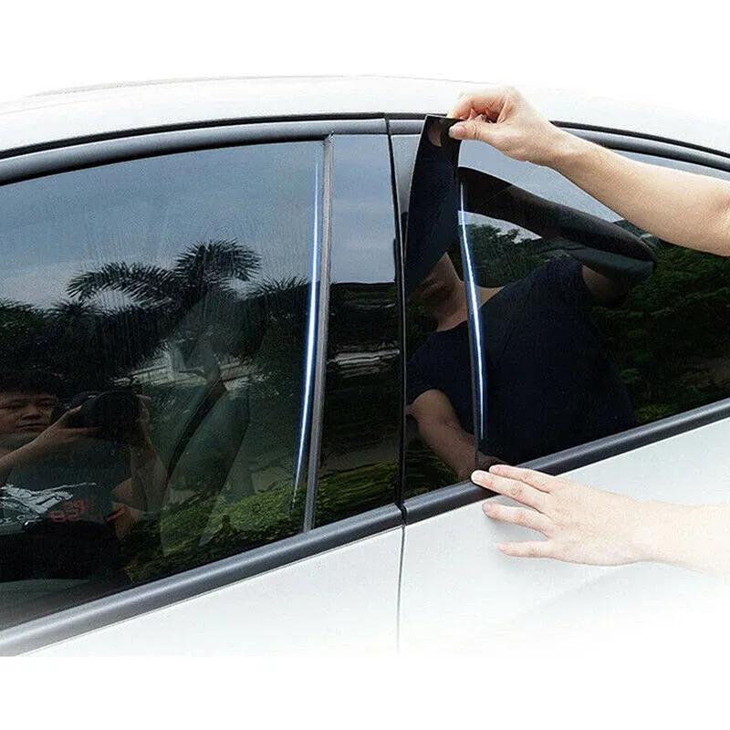 Gloss Black Pillar Posts Fit For Mazda 3/Axela 2014-2018 Door Side Panel Moulding Decor Window Trim Sticker Cover 10Pcs Set