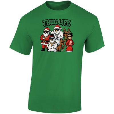 Thug Life Christmas Santa Bigfoot Parody Funny Hip Hop T Shirt