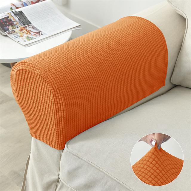 2 шт./компл., чехол на подлокотник для дивана, эластичный флисовый чехол для дивана, кресло, защита для рук, эластичный нескользящий съемный чехол для подлокотников