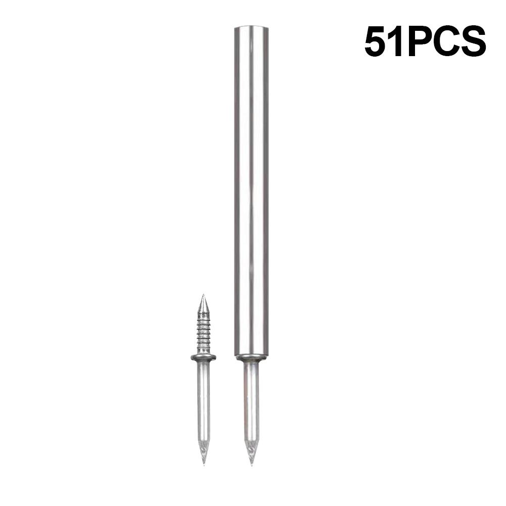 10/51/101pcs Double Head Nails Anti-Rust Threaded Seamless Nails Double-Head Seamless Thread Nail for Solid Wood Skirting Boards