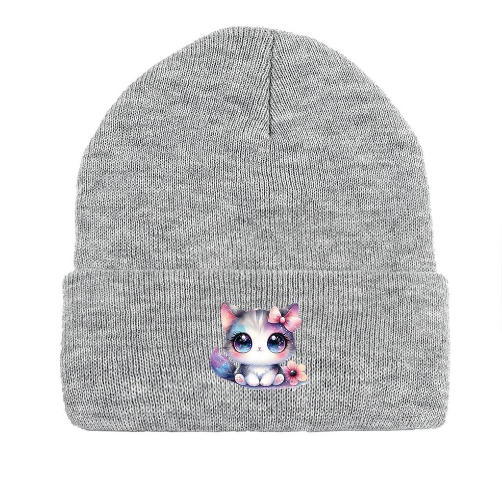 Bowknot Cat Warm Knit Cap Beanie, Skullies Beanies Thermal Warm Simple Gorro Knit Hat Beanie