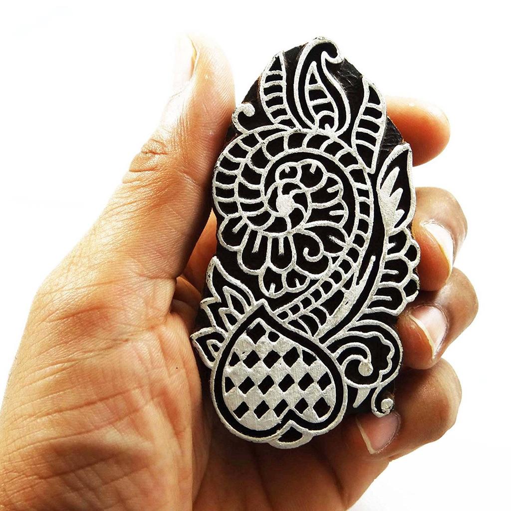 IBA Indianbeautifulart Ручная роспись блока этнической печати на одежде сари бордюр деревянный