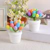 Easter Egg Bonsai Artificial Potted Plant Vibrant Colorful Foam Eggs Ornament for Festive Decoration
