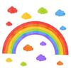 Rainbow Cloud Wall Decals PVC Modern Decorative Wall Stickers for Corridor Classroom Sofa Backdrop Bedroom Home Decoration