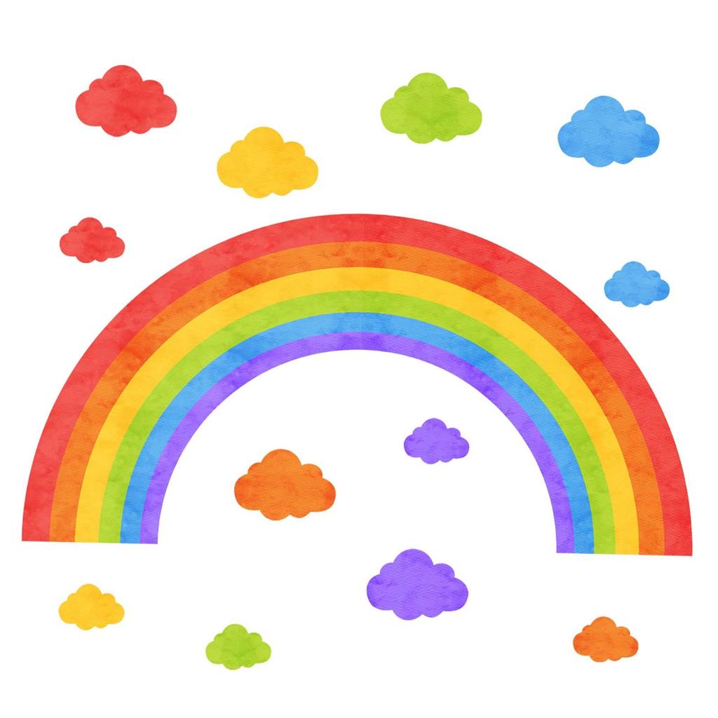 Rainbow Cloud Wall Decals PVC Modern Decorative Wall Stickers for Corridor Classroom Sofa Backdrop Bedroom Home Decoration