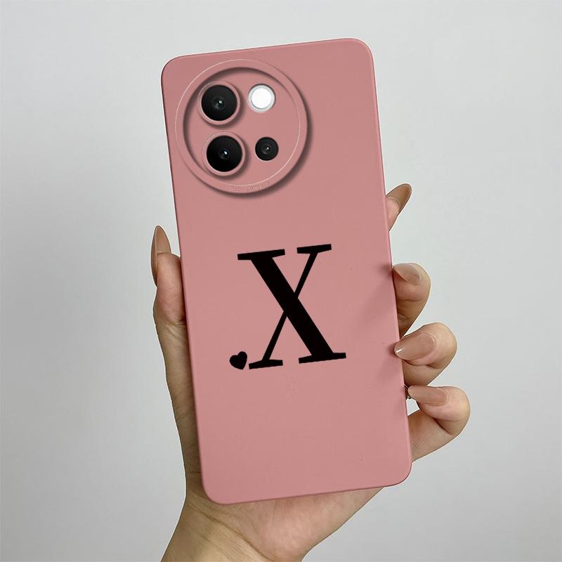 For Vivo V40 Lite Case 2024 Cute Letters Shockproof Capa Liquid Silicone Back Protector Phone Cover For Vivo V40 Lite 5G Bumper
