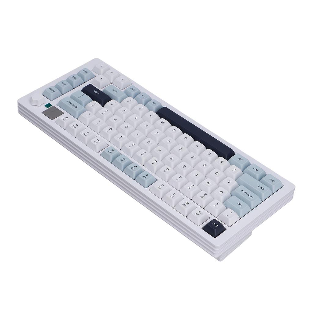 75 Wireless Mechanical Gaming Keyboard with Multimedia Display Crmy Sound Hot Swappable Pre Lubed Linr  es Gasket Structure RGB Backlit