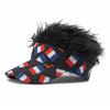 Patriotic Country Flag Visor Cap, Funny Sports Party Hat, Hairy Fan Cap for Fans and Outdoor Events