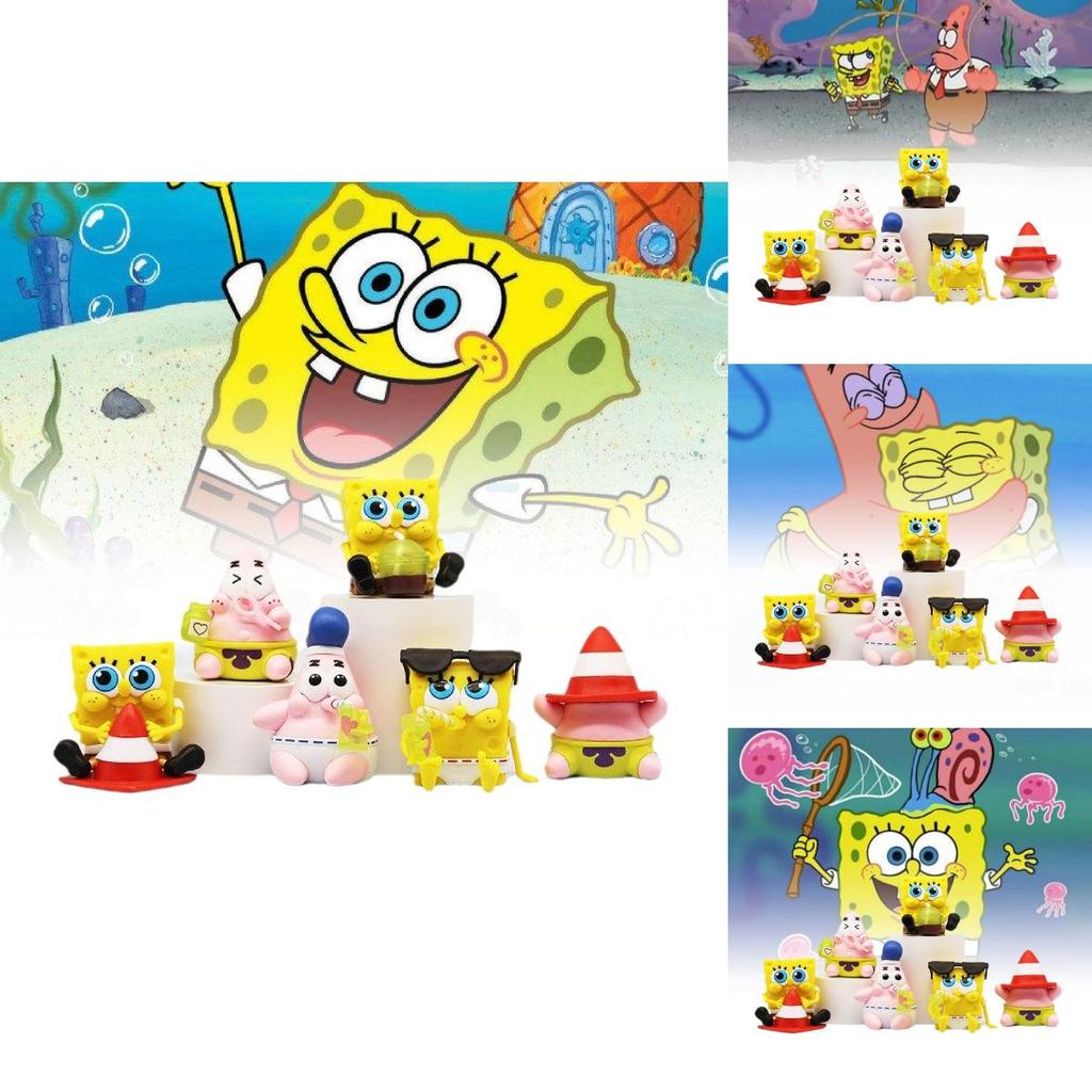 Adorable Sponge Friends Collectible Figures Starfish Pvc Toys For Anime Enthusiasts