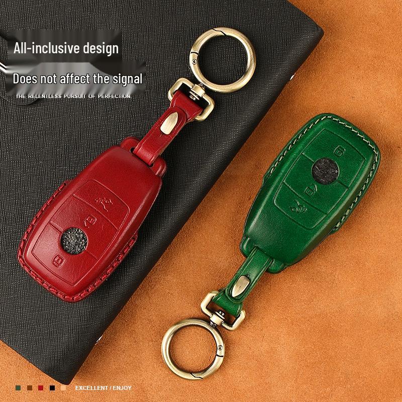 Чехол для смарт-ключа автомобиля из натуральной кожи ручной работы для Mercedes - Полная защита