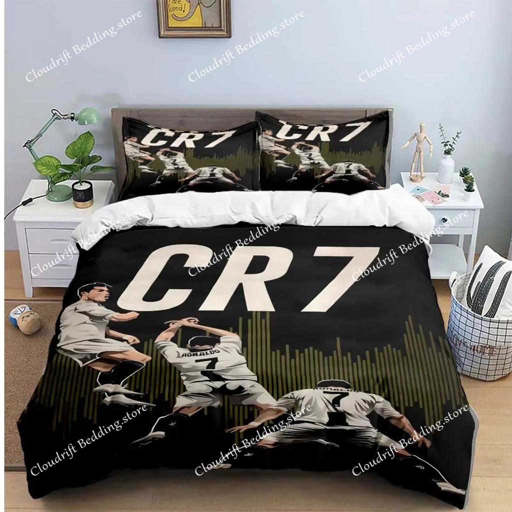 3D НОВЫЙ Пододеяльник Наволочка Комплект Постельного Белья Футбол CR7 Р-Роналду Взрослый Мальчик Девочка Украшение Спальни Детский Односпальный Двуспальный Большой