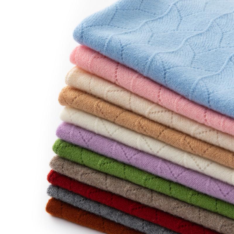 Women's Cashmere Neck Cover Qinghe Cashmere 30% Cashmere 70% Wool Women's Autumn and Winter Cashmere Scarf Soft and Warm