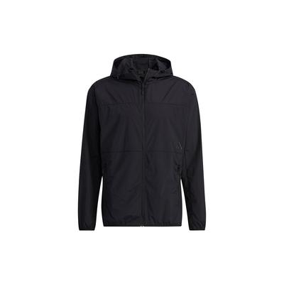 Sport Windproof Sateen Hooded Jacket Men Outerwear Black GP0976