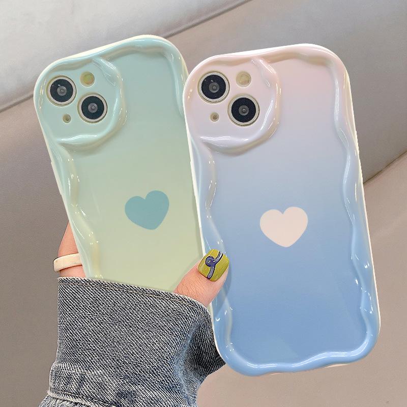 Простой градиент Love подходит для Apple 16PRO Чехол для мобильного телефона iPhone 15 полное покрытие мягкий силикон 14 мелких отверстий анти-падение X