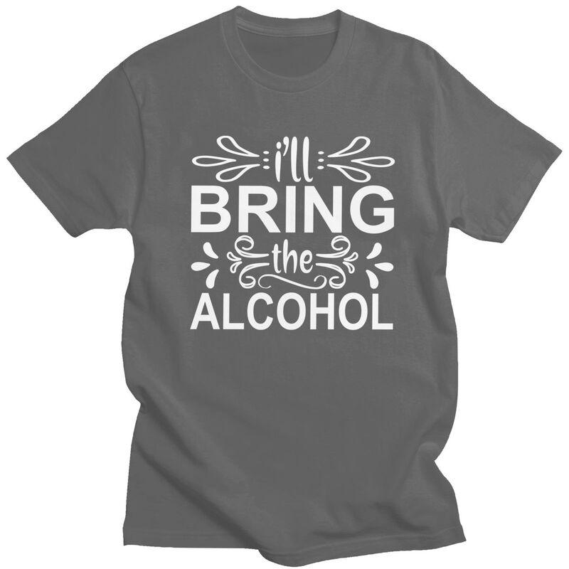 Мужская футболка с надписью 'Custom Handsome Ill Bring The Alcohol', хлопковая, с коротким рукавом, повседневная, модная