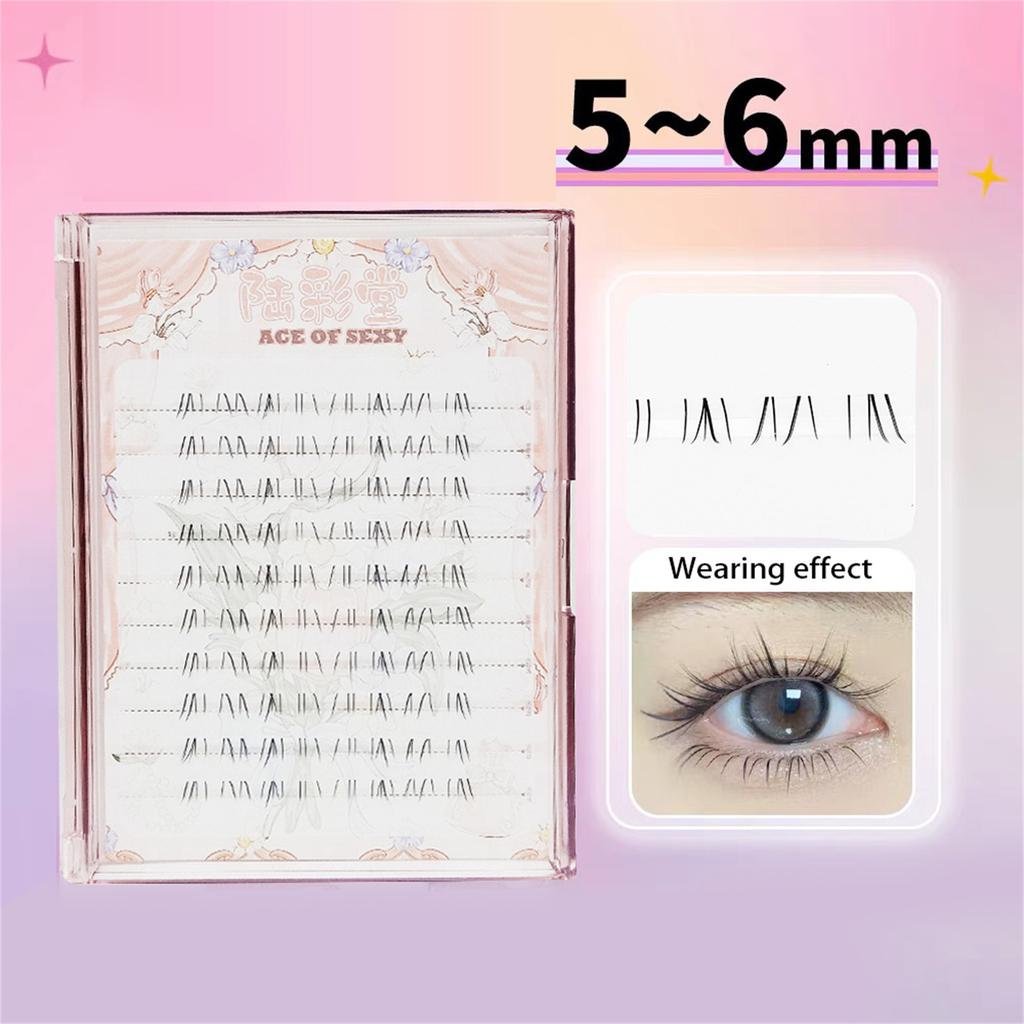 Natural Black Lower False Eyelashes Transparent Base Short Cluster Cluster Eyelash For Daily Makeup And Photos