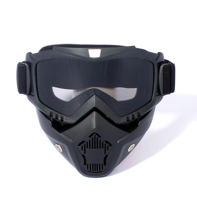 Солнцезащитные очки для мотокросса, ветрозащитные очки для езды на велосипеде, лыжах, с маской для рта, защита от ультрафиолета, шлем для езды на велосипеде, мотоцикле, маска