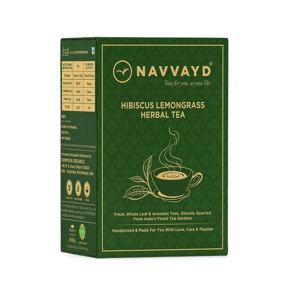 Herbal Tea with Hibiscus and Lemongrass (100 G), Hibiscus Lemongrass Herbal Tea Navvayd