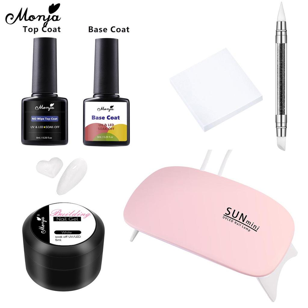 Monja Nail Art 3D скульптурный набор для моделирования УФ-гелевых ногтей, сушильная лампа для ногтей, двухсторонняя силиконовая ручка для резьбы, цветная бумажная основа, верхнее покрытие, инструменты для дизайна маникюра своими руками