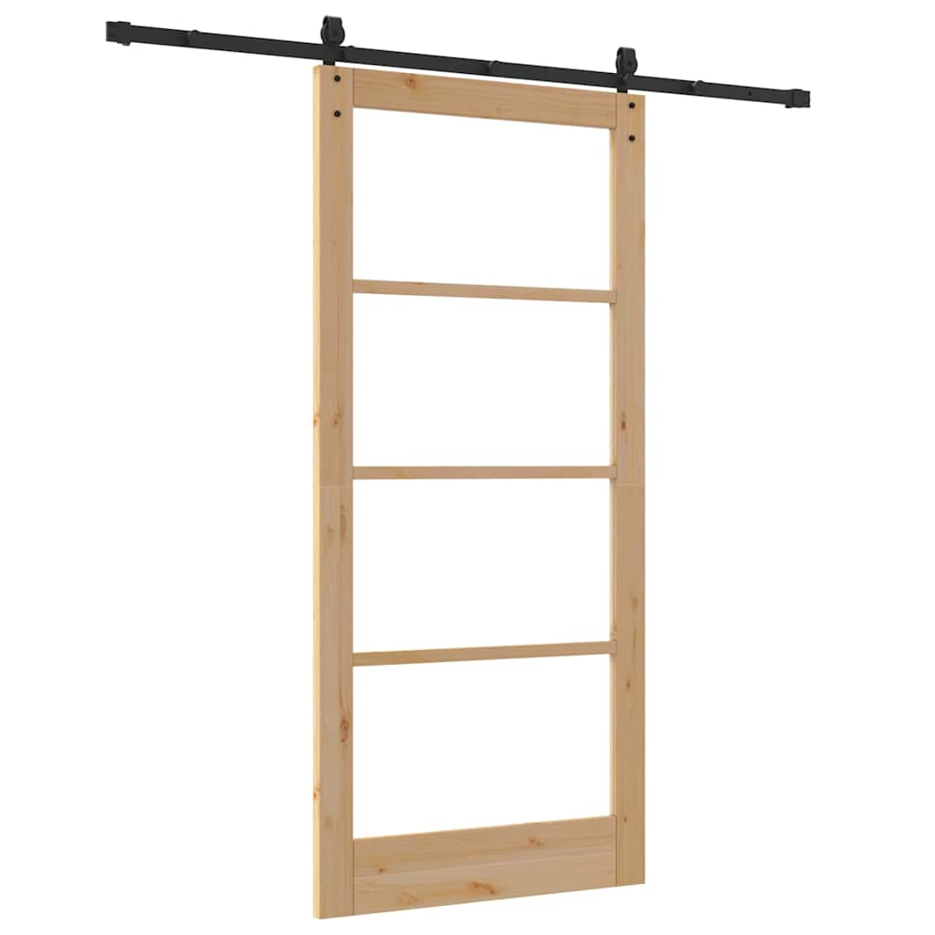 Sliding Door Natural and Black 93 x 202 cm