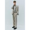 H M Suit Pants Loose Fit Beige
