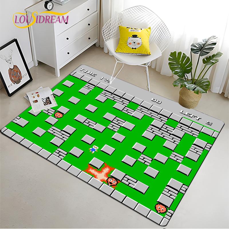 Retro Game Carpet for Living Room Bedroom Rug Kitchen Kids Door Unslip Floor Mats Birthday gift photography props Alfombra Rug