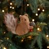 Cute Plush Squirrel Pine Tree Hangings Christmas Navidad Pendants  Home Decor
