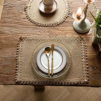 4 шт. 30X45 см салфетки прямоугольные Boho натуральные джутовые кисточки настольные коврики для кухни винтажные обеденные деревенские украшения стола в фермерском стиле