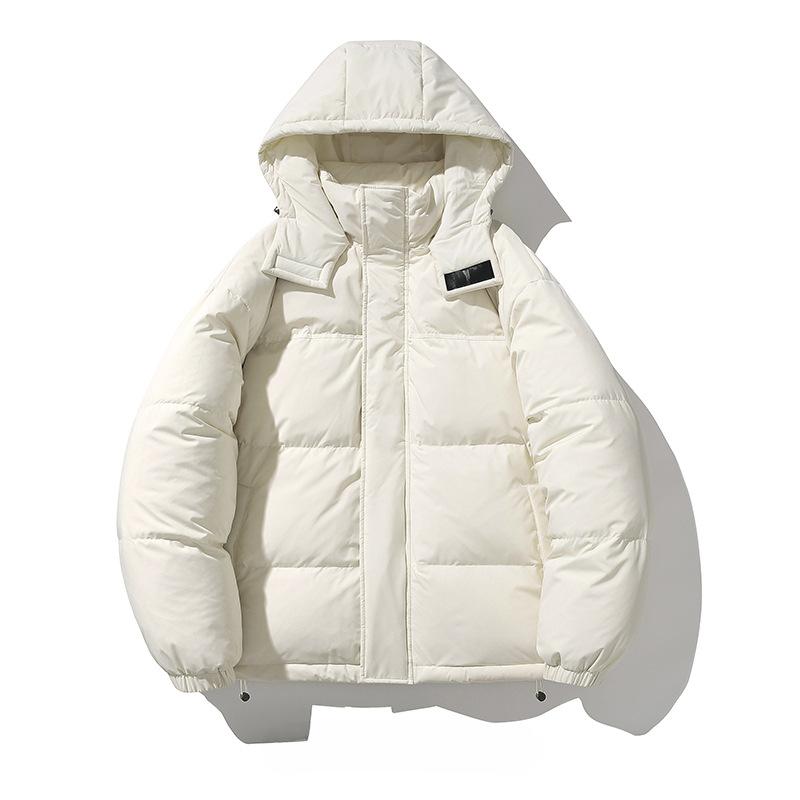 Down Jacket Men's Winter New Hooded White Warm Jacket Couple's Loose Casual Fashion Top Men's Clothing