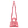 Balenciaga Furry Hourglass Distressed Silver B Logo Metal Accessories Detachable Shoulder Strap Lambskin Crossbody Shoulder Tote Mini 676384210FP5812