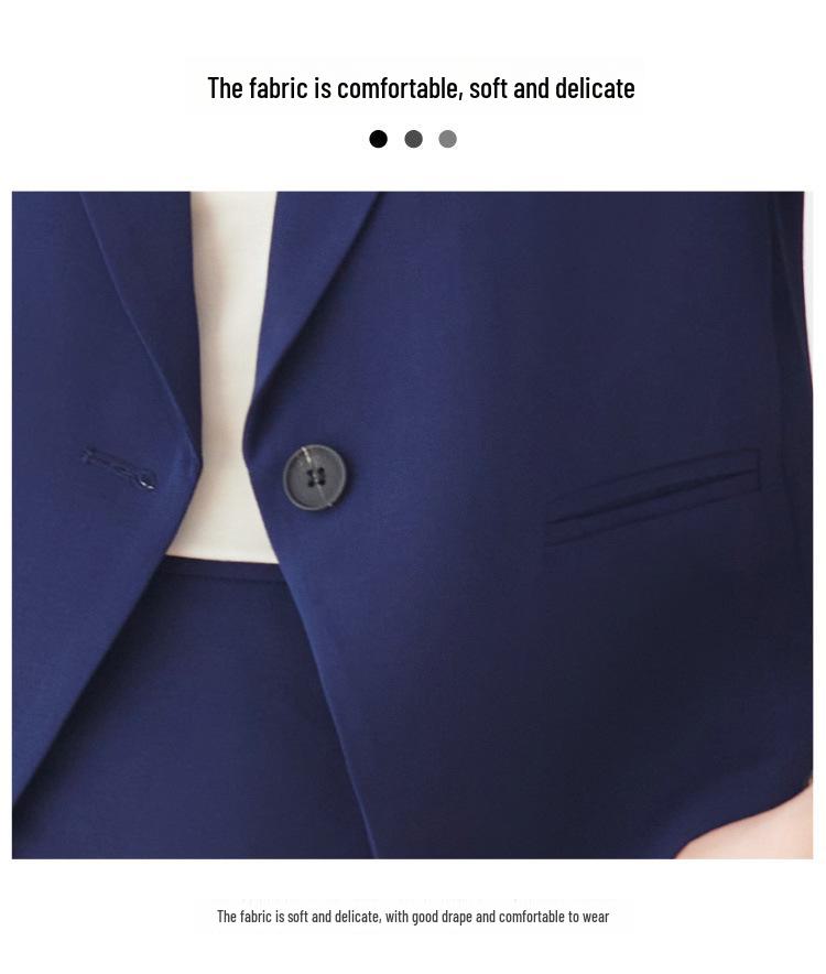 Женский черный приталенный летний блейзер с короткими рукавами